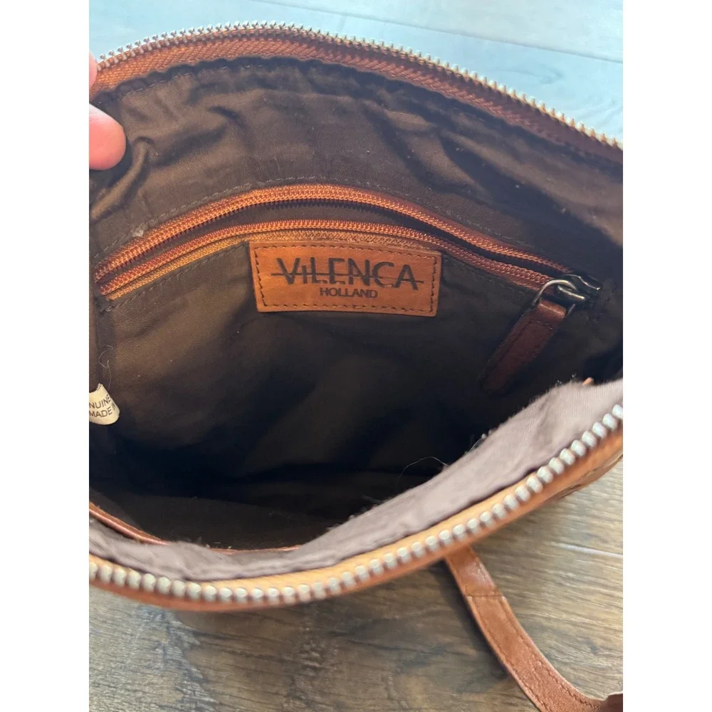 Vilenica Holland Leather Crossbody Bag Woven Front Shoulder Bag Purse‎